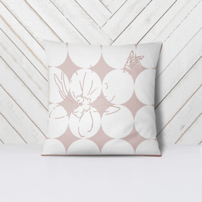 Pillow Cover-Flower and Bee