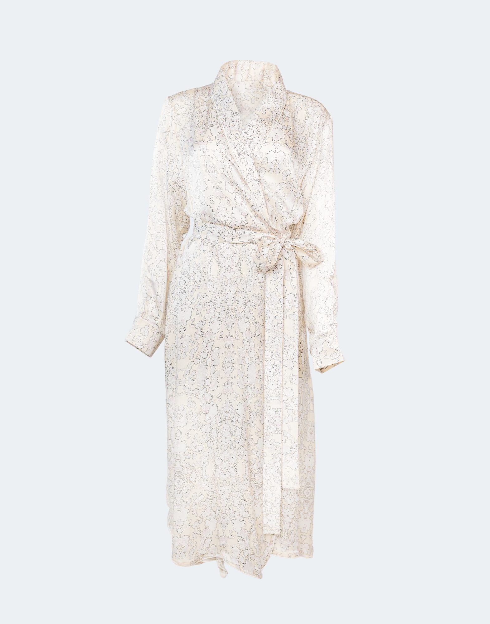 white robe with soft and pale pattern