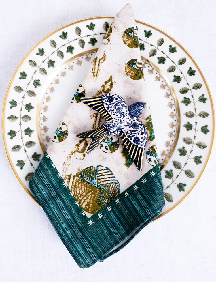 Bird and Yarn Napkin